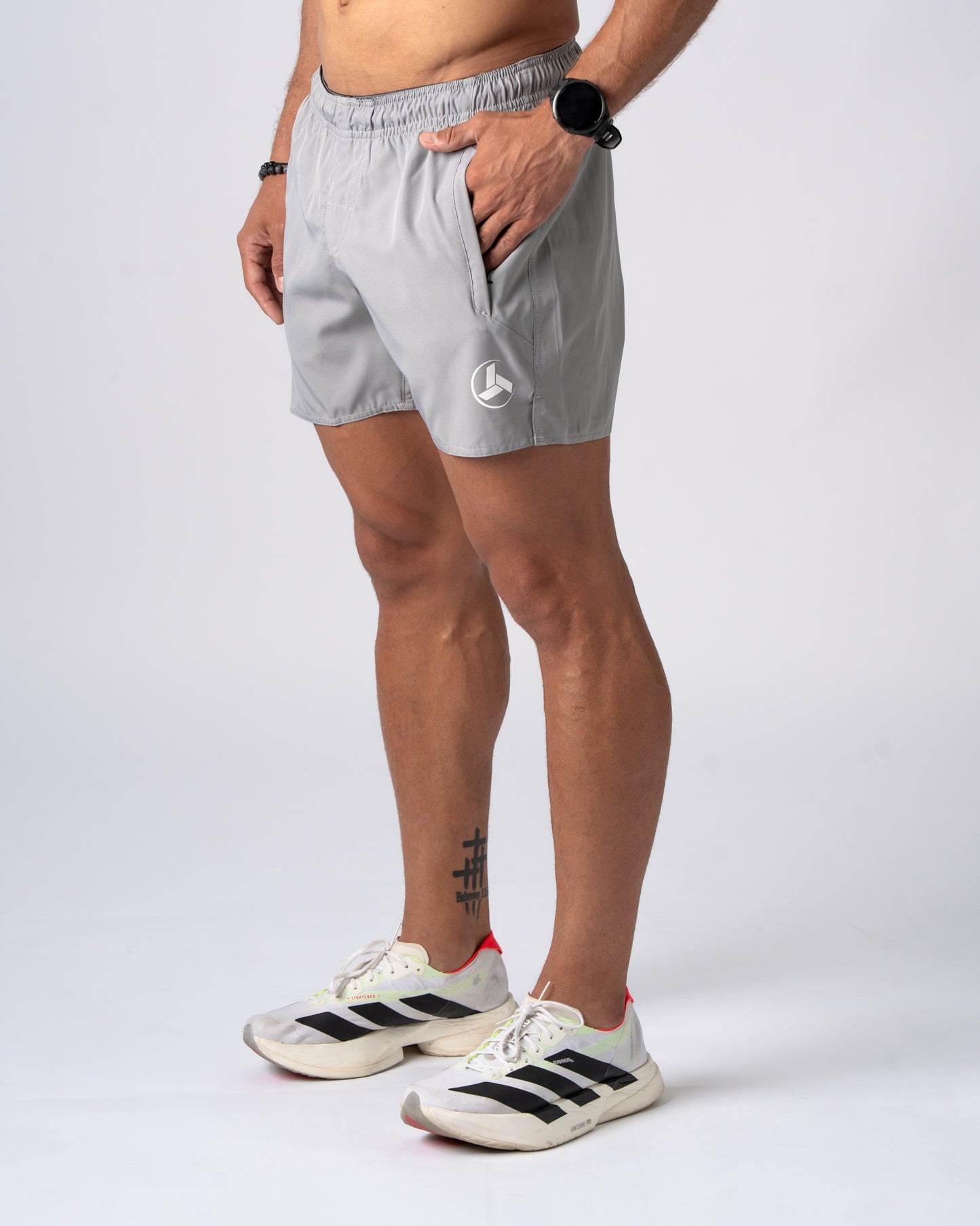 Grey Active Shorts 5in'