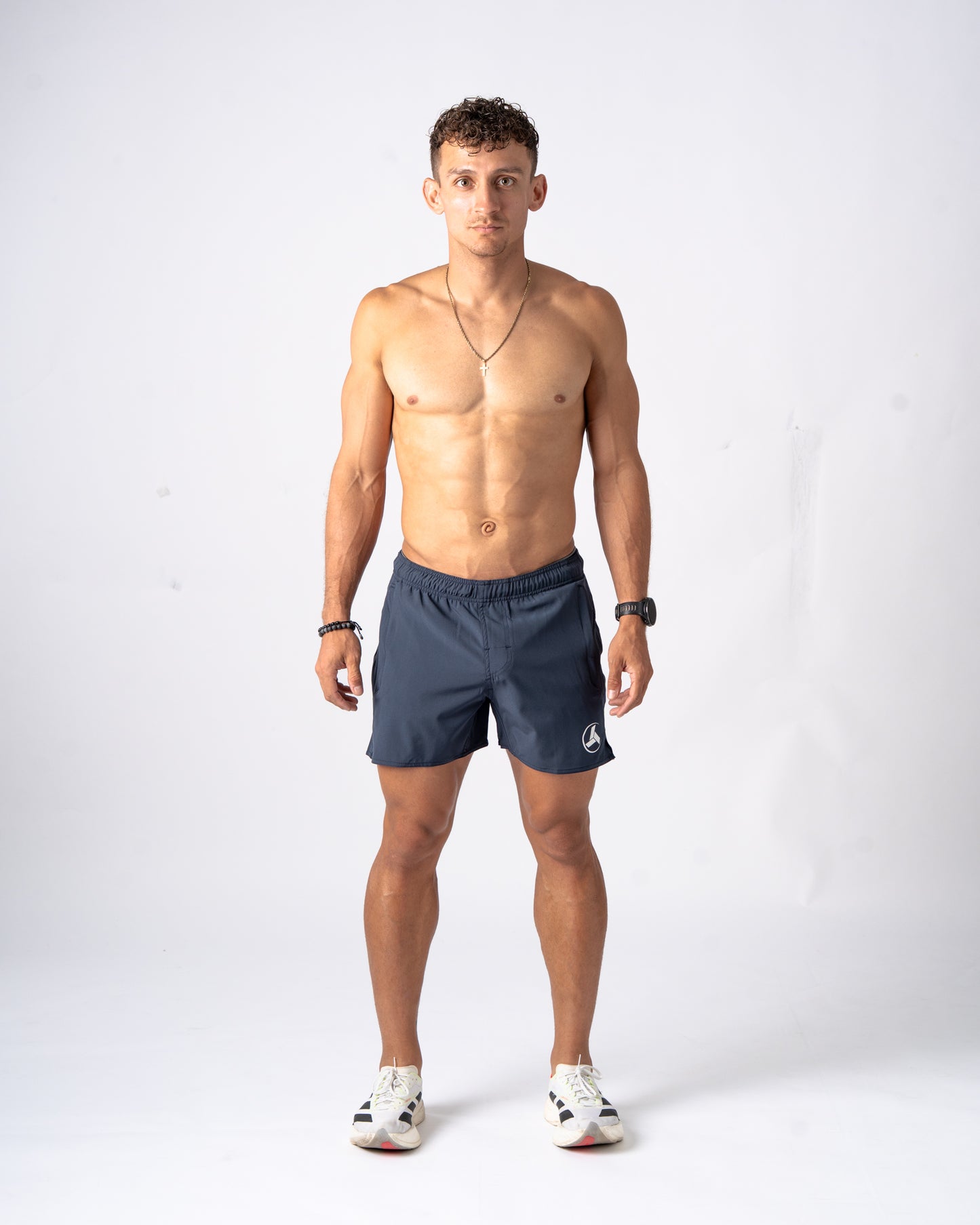 Navy Active Shorts 5in'