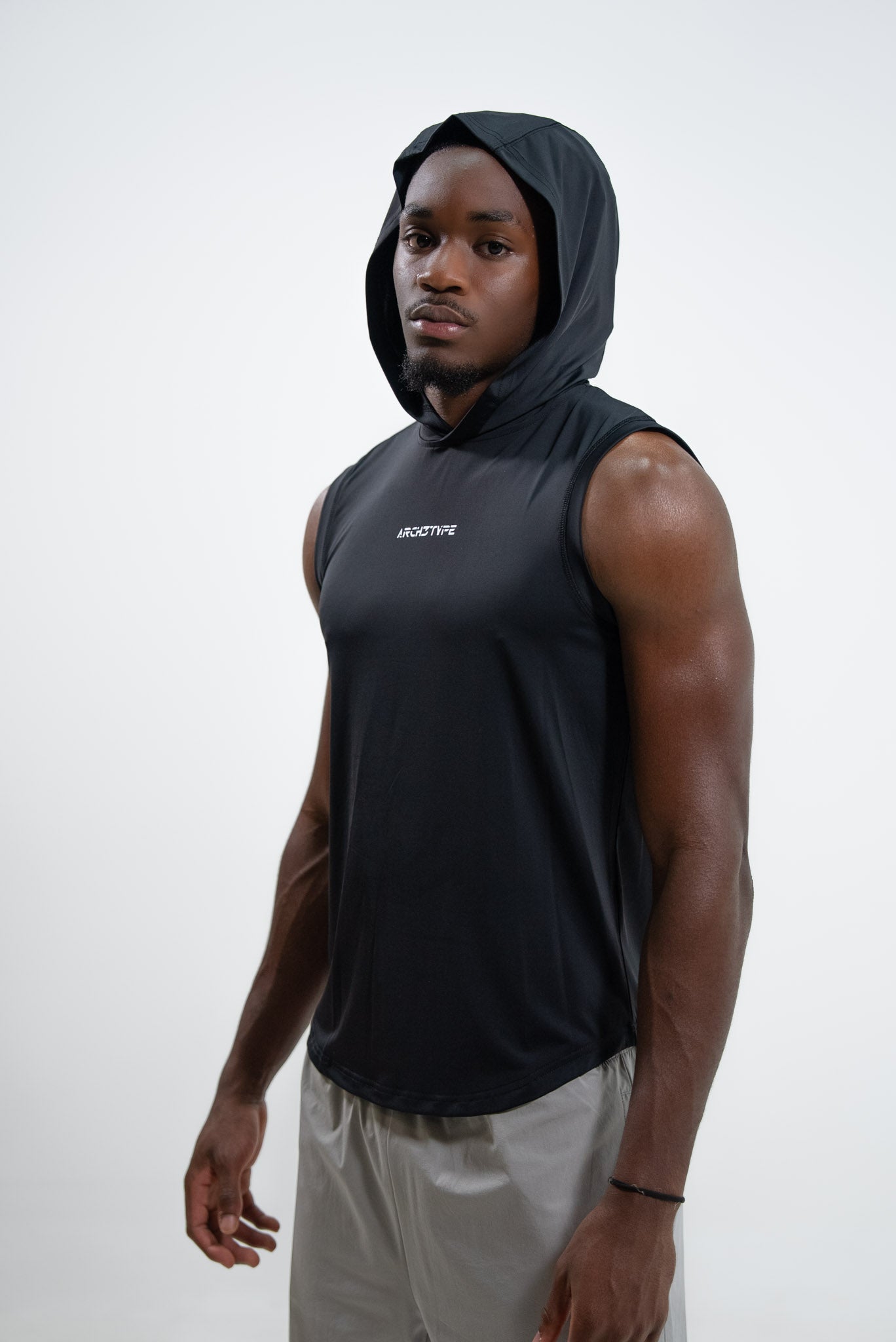 Black Apex Sleeveless Hoodie