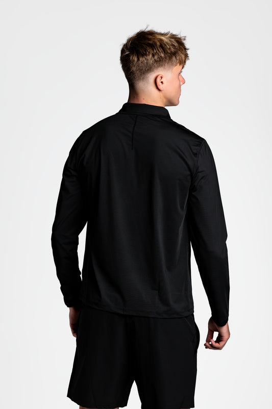 Black Athletic Fit Quarter-Zip