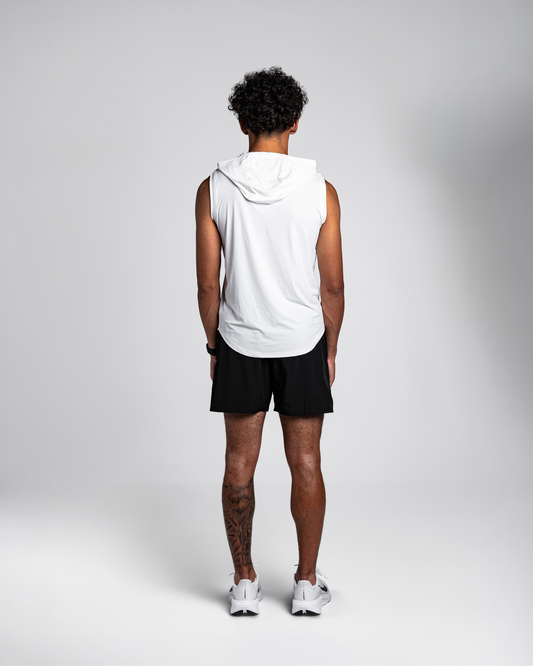 White Apex Sleeveless Hoodie