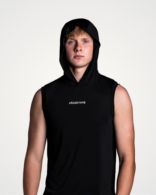 Black Apex Sleeveless Hoodie