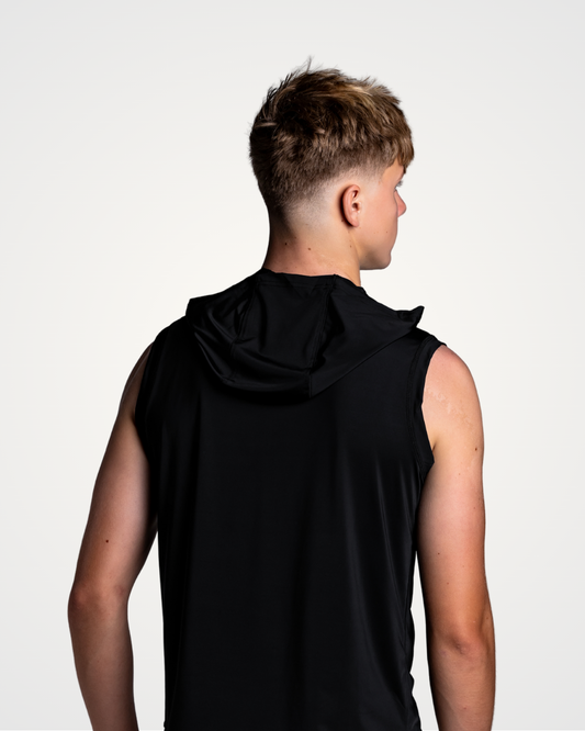 Black Apex Sleeveless Hoodie