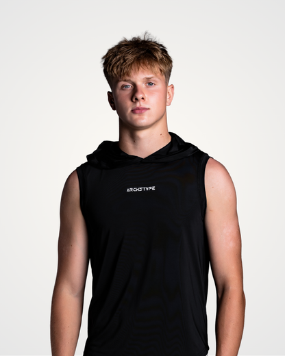 Black Apex Sleeveless Hoodie