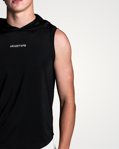 Black Apex Sleeveless Hoodie