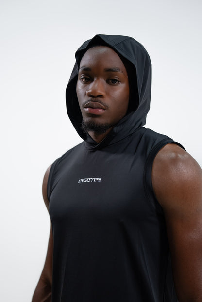 Black Apex Sleeveless Hoodie