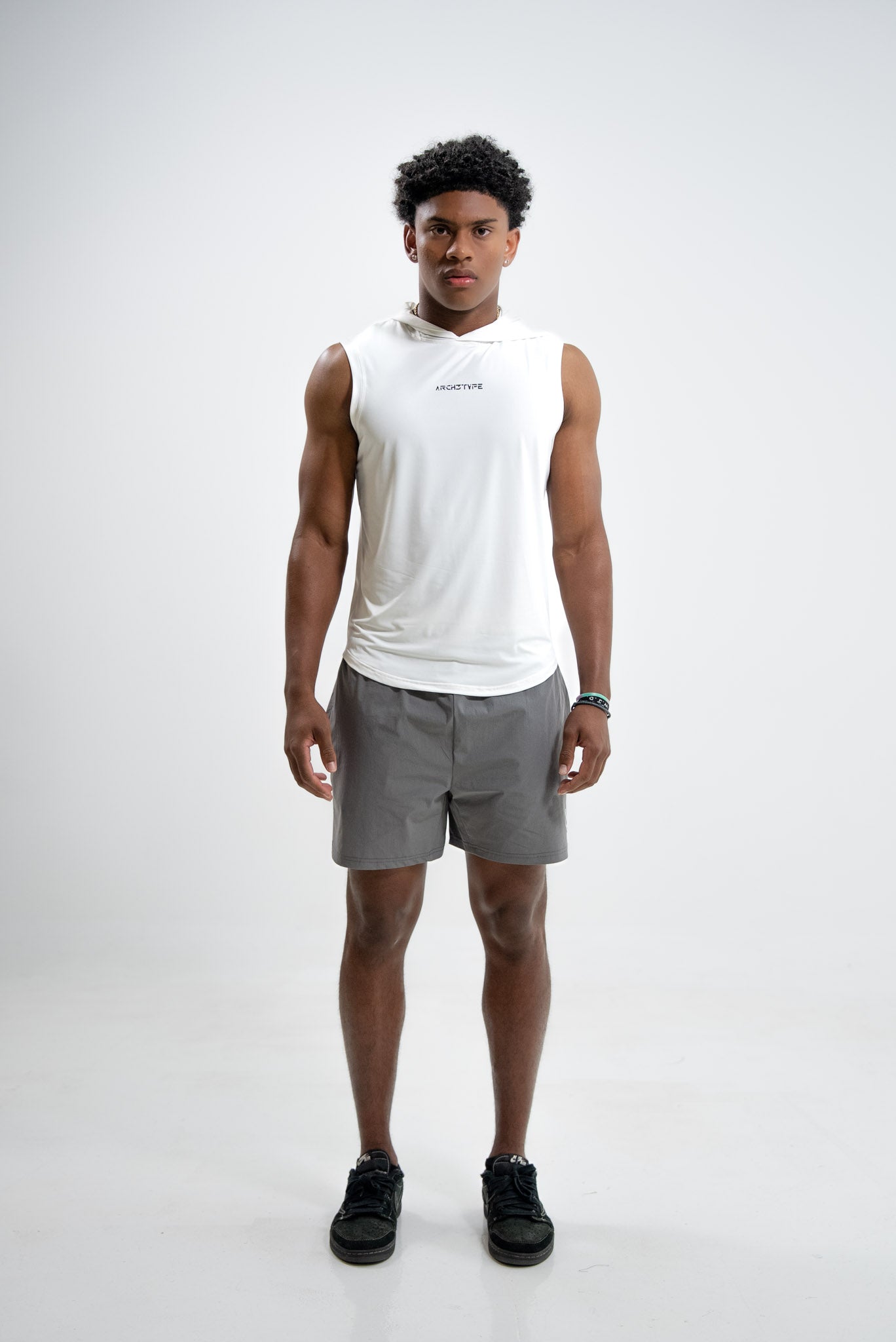 White Apex Sleeveless Hoodie