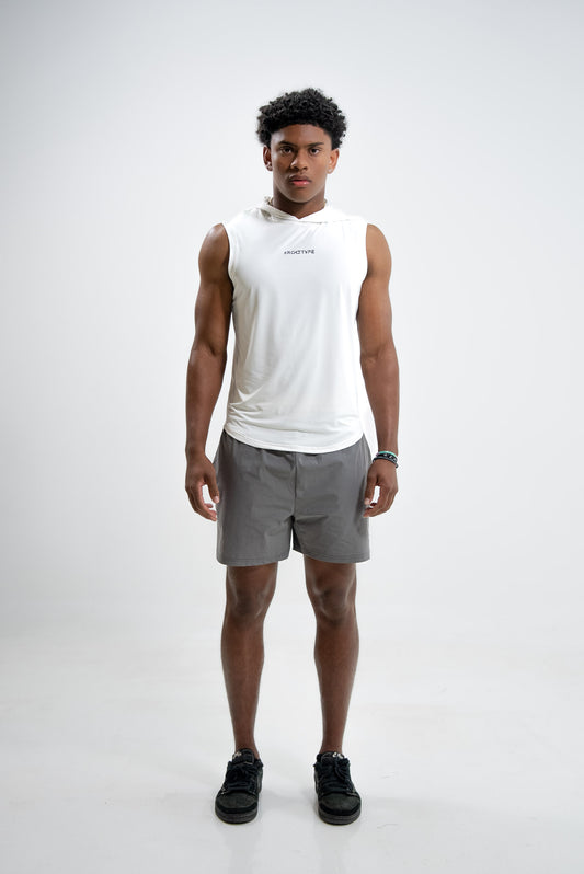 White Apex Sleeveless Hoodie