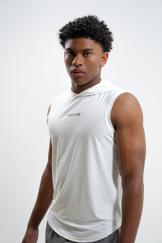White Apex Sleeveless Hoodie