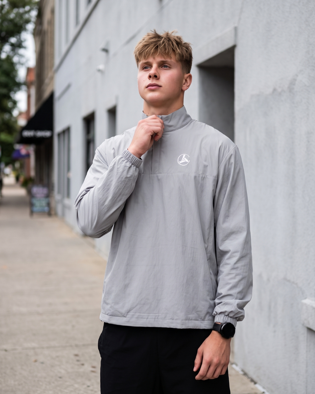Grey Windbreaker