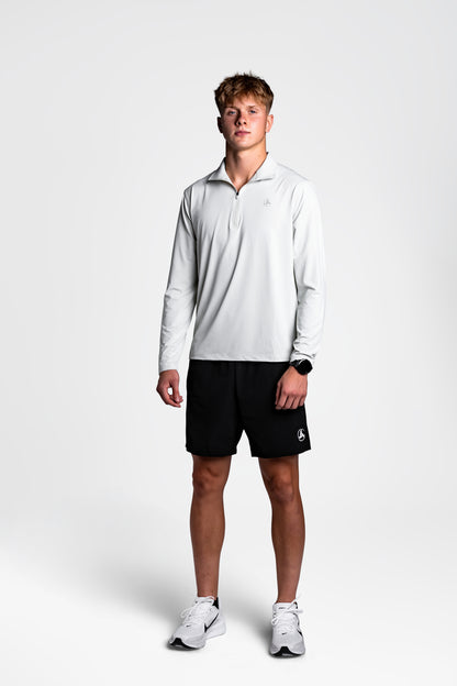 Beige Athletic Fit Quarter-Zip