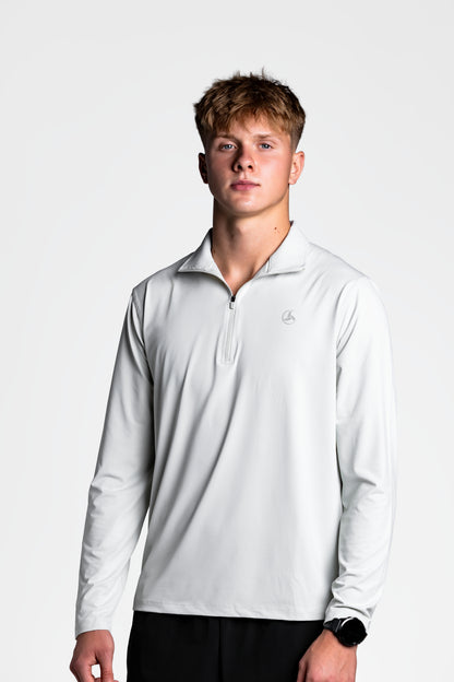 Beige Athletic Fit Quarter-Zip