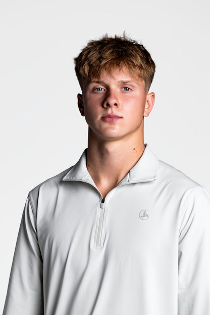 Beige Athletic Fit Quarter-Zip