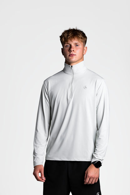 Beige Athletic Fit Quarter-Zip