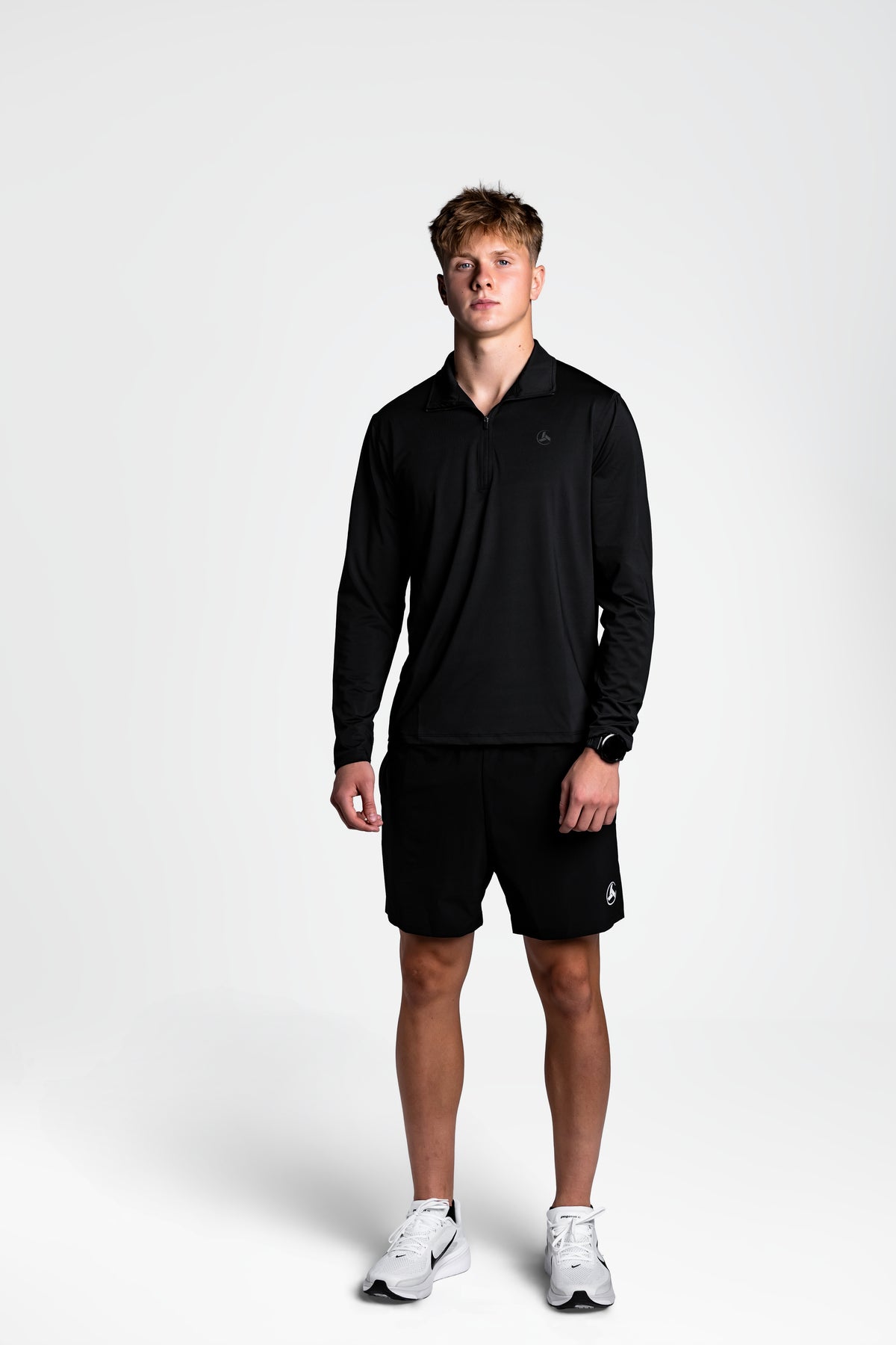 Black Athletic Fit Quarter-Zip