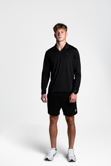 Black Athletic Fit Quarter-Zip