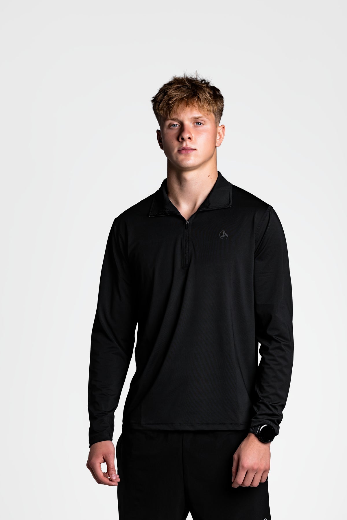 Black Athletic Fit Quarter-Zip