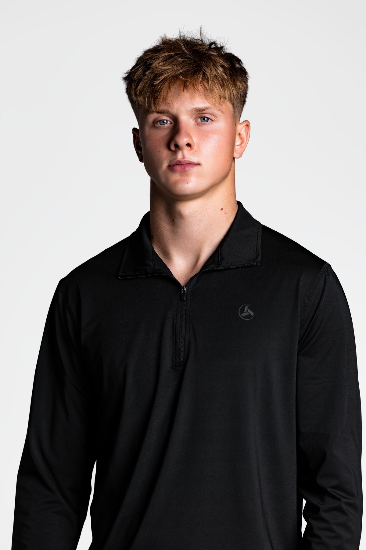 Black Athletic Fit Quarter-Zip