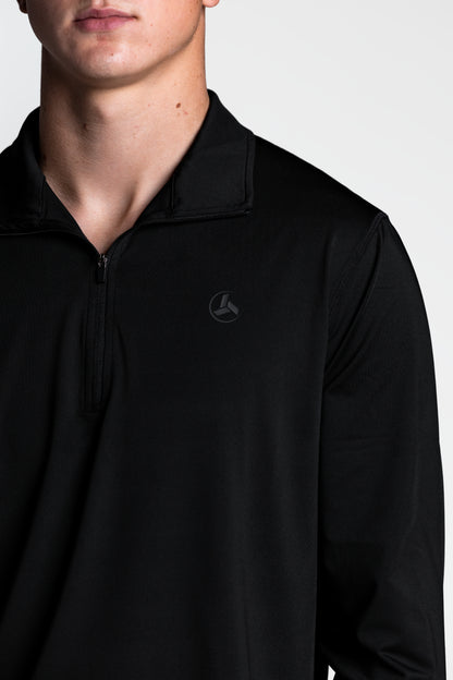 Black Athletic Fit Quarter-Zip