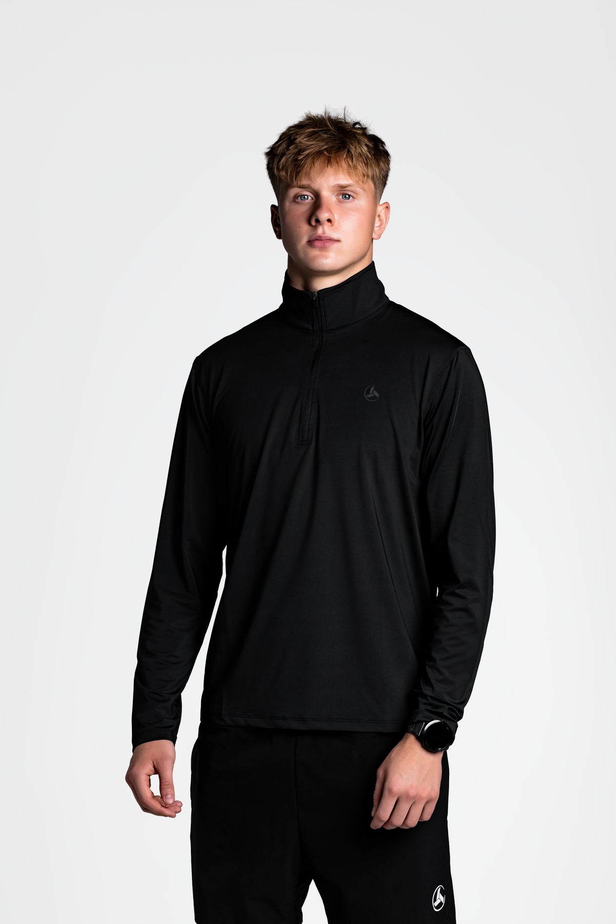 Black Athletic Fit Quarter-Zip
