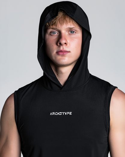 Black Apex Sleeveless Hoodie