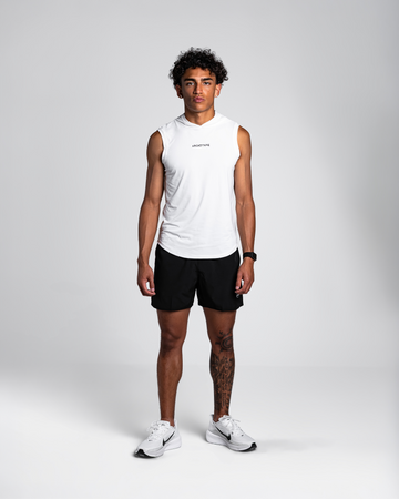 White Apex Sleeveless Hoodie