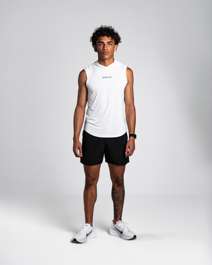 White Apex Sleeveless Hoodie