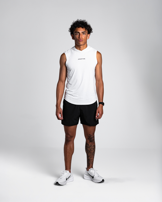 White Apex Sleeveless Hoodie