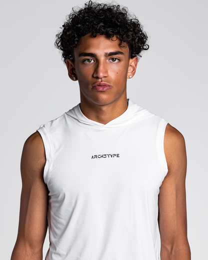 White Apex Sleeveless Hoodie