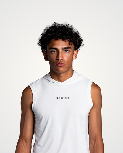 White Apex Sleeveless Hoodie