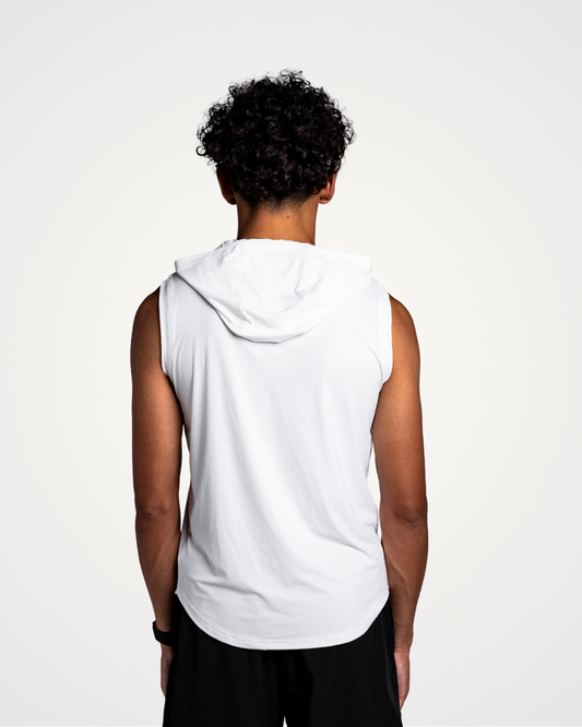 White Apex Sleeveless Hoodie