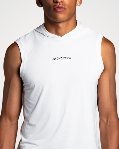 White Apex Sleeveless Hoodie