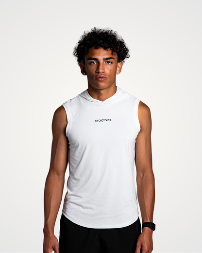 White Apex Sleeveless Hoodie